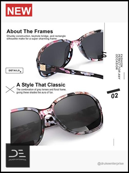 Polarized Square Wraparound Sunglasses Retro Classic UV400 Protection Shade m_6a0f5962ed788d7d94eb7976.jpeg main image 4